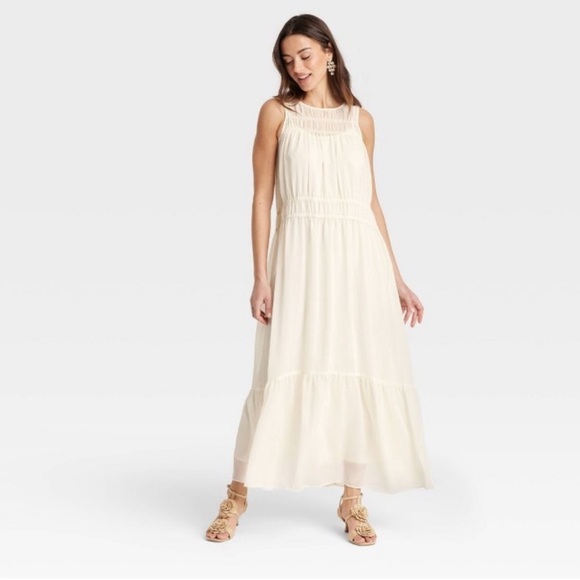 a new day Dresses & Skirts - NWT A New Day Cream Maxi Dress- Multi Sizes